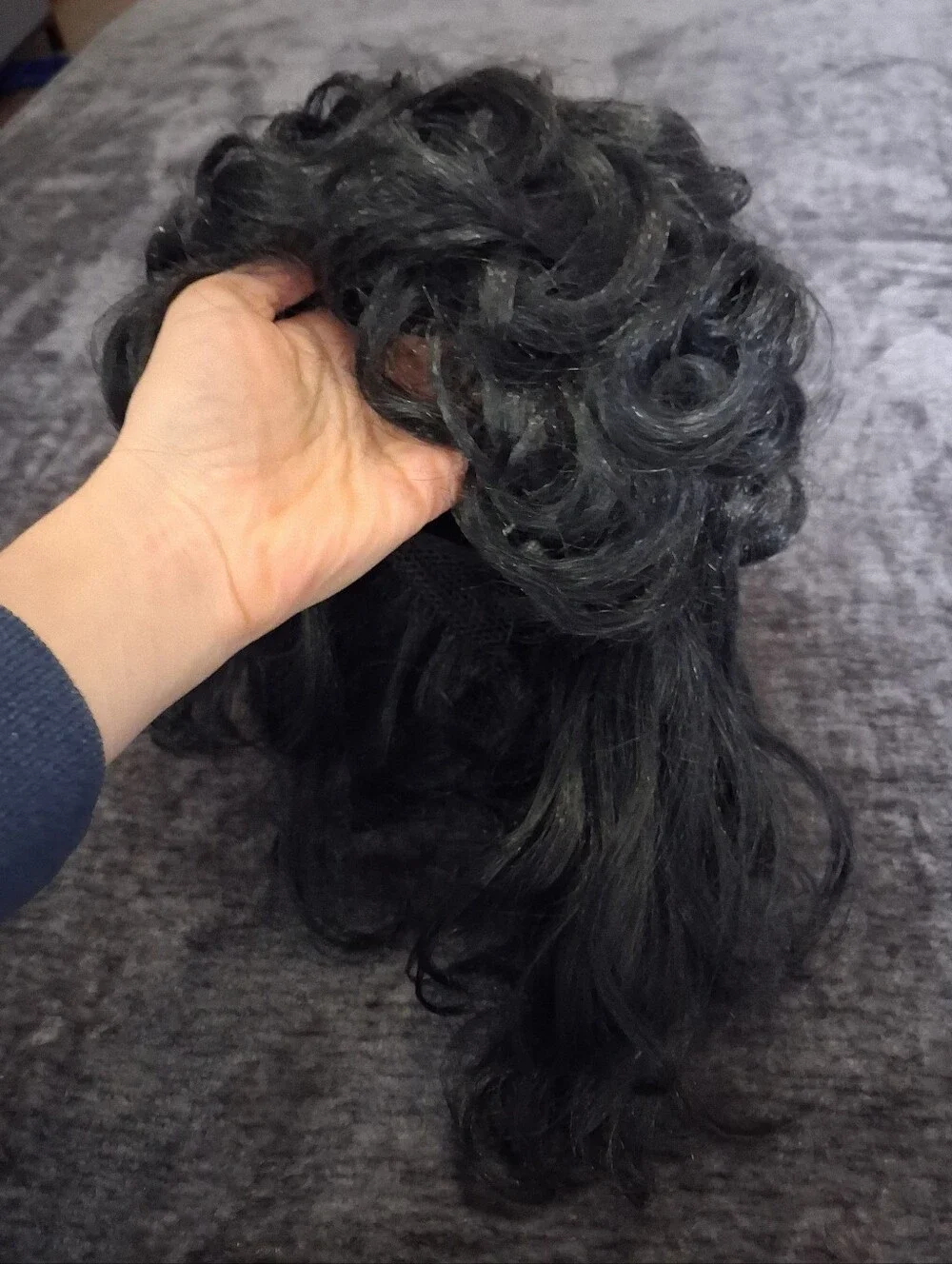 Halloween Costume Wig, Black curly Mullet One Size
